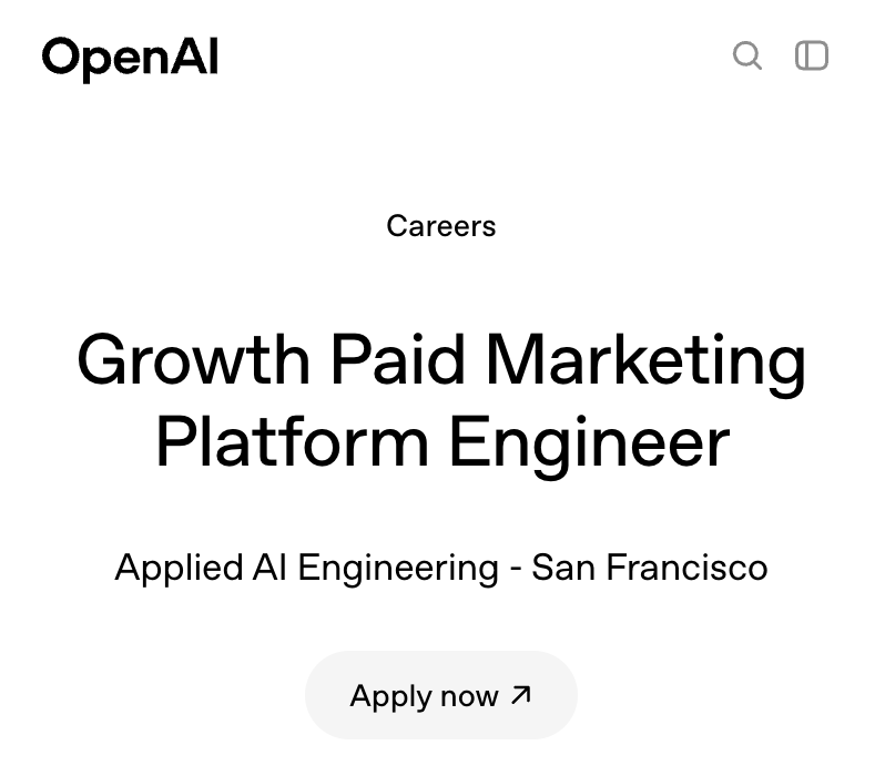 OpenAI 광고 상품 개발자 채용